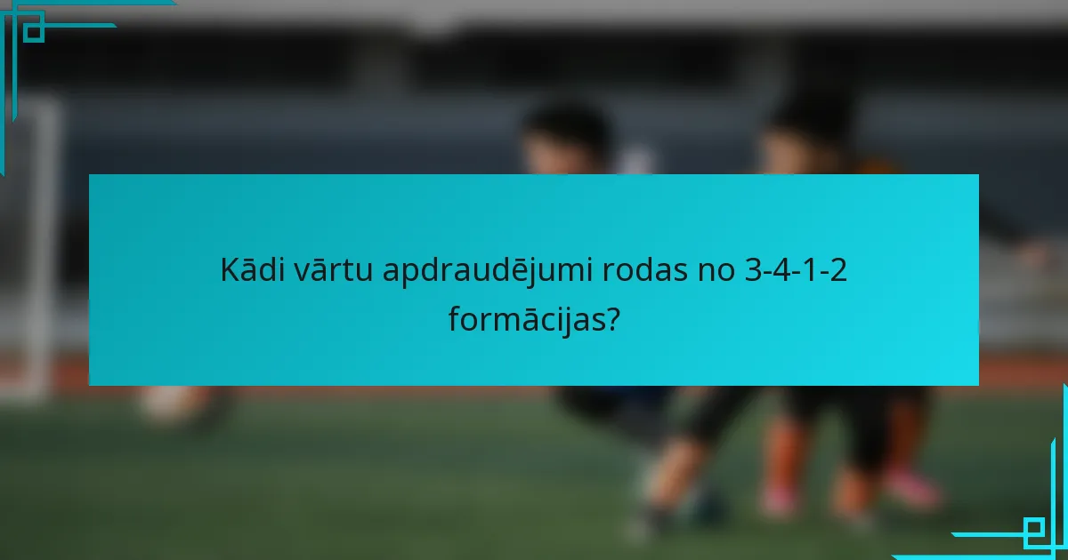 Kādi vārtu apdraudējumi rodas no 3-4-1-2 formācijas?